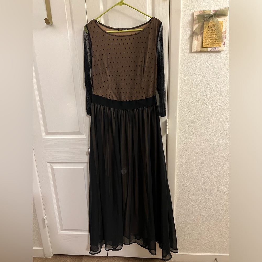 MIUSOL Black & Tan Tulle Formal Dress - XL